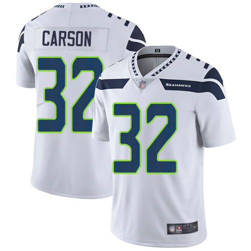 Seattle Seahawks Limited White Men Chris Carson Road Jersey NFL Football #32 Vapor Untouchable->youth nfl jersey->Youth Jersey
